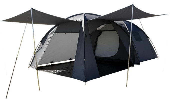 Barraca de acampamento impermeável de duas camadas para família de 5 a 6 pessoas
