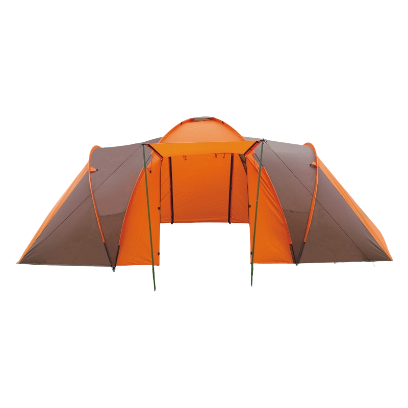 Barraca de camping para 4 pessoas com dois quartos e uma sala de estar